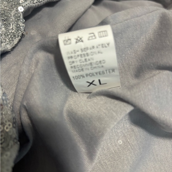 Glamorous Silver Sequin Fringe Shorts - Picture 3 of 3